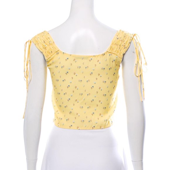 Jill Stuart Floral Print Square Neckline Crop Top - Picture 3 of 5